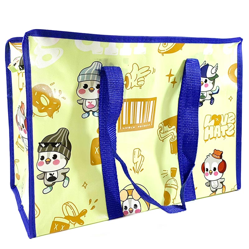 樂企鵝購物收納袋16吋-綠40x28x19cm