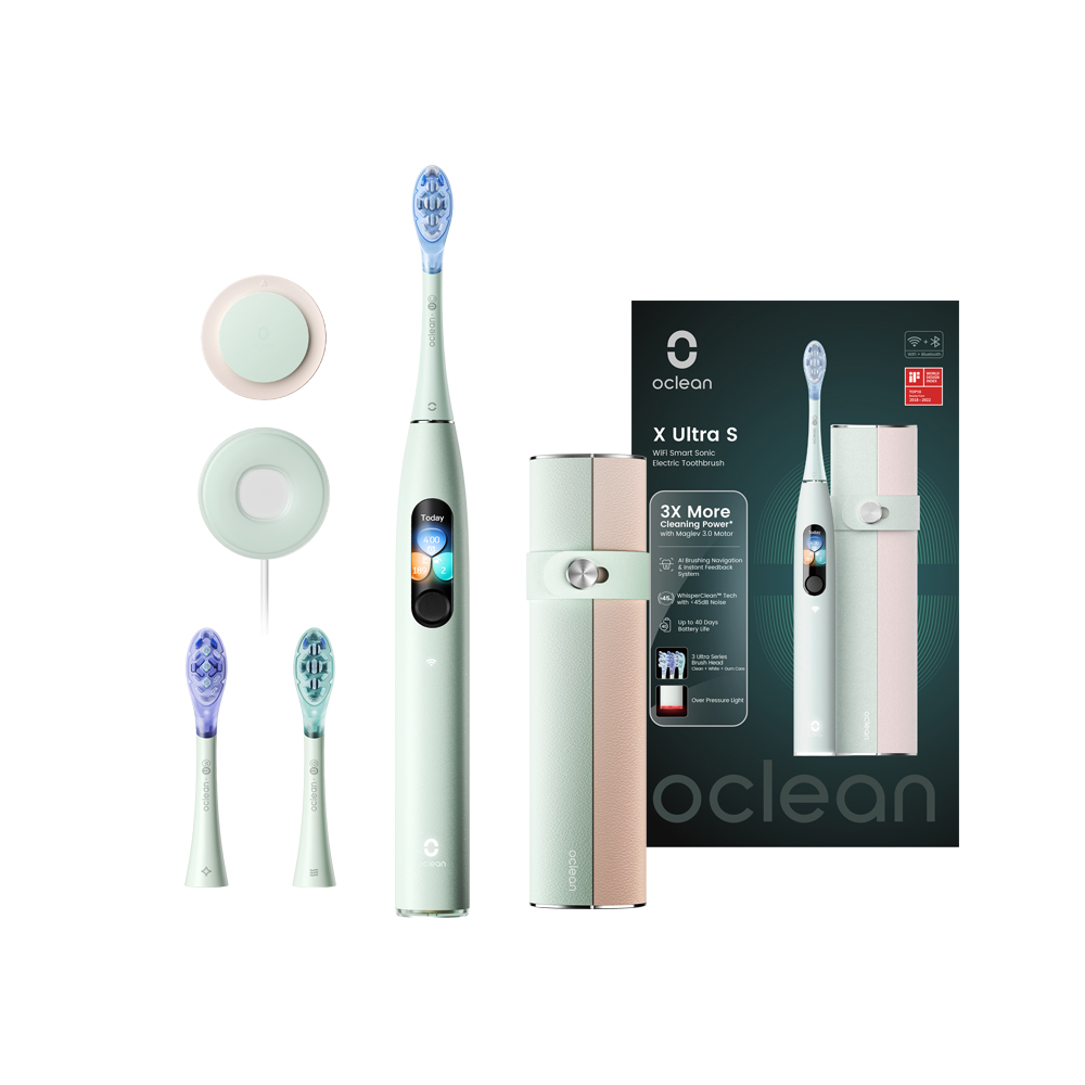 [歐可林] Oclean X Ultra 語音WiFi+APP觸控螢幕智能音波電動牙刷(草薄荷), , large