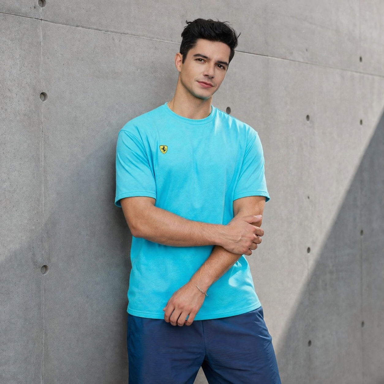 【FALALI】短袖冰感T恤-男(水藍), , large