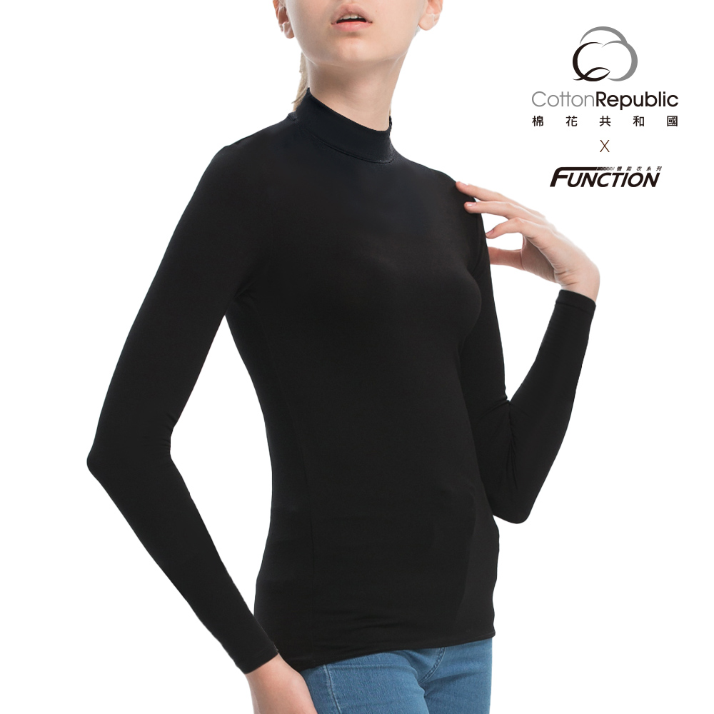 CR Function 倍暖輕彈發熱衣女半高領, , large