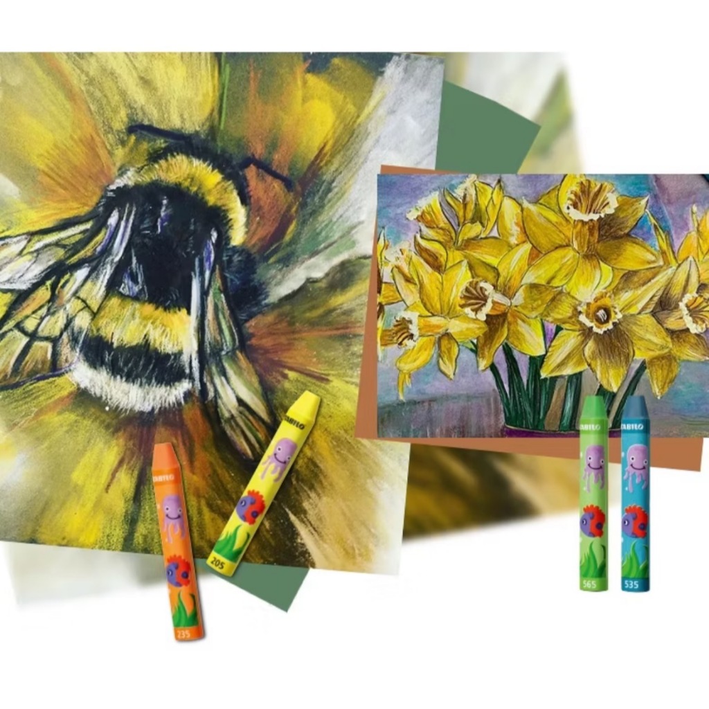 【德國天鵝STABILO】 Trio 三角筆身油性粉蠟筆 12/24色 兒童蠟筆24色(ST2624), , large