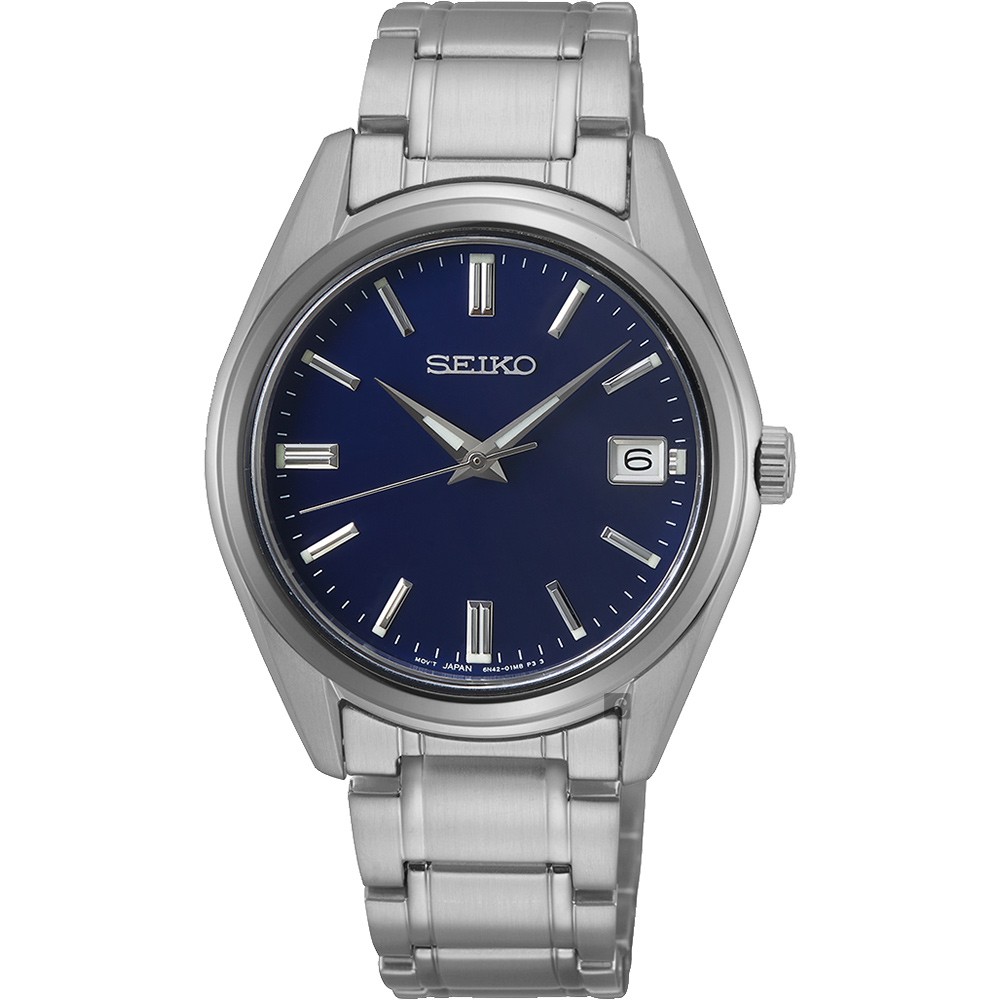 SEIKO 精工 CS 時尚石英女錶-藍x銀/36mm 6N42-00L0B(SUR317P1), , large