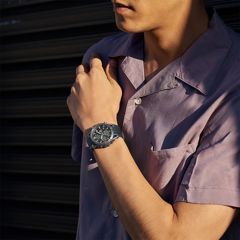 CASIO 卡西歐 EDIFICE 碳纖維賽車太陽能三眼計時手錶 EQS-960PB-1AV, , large