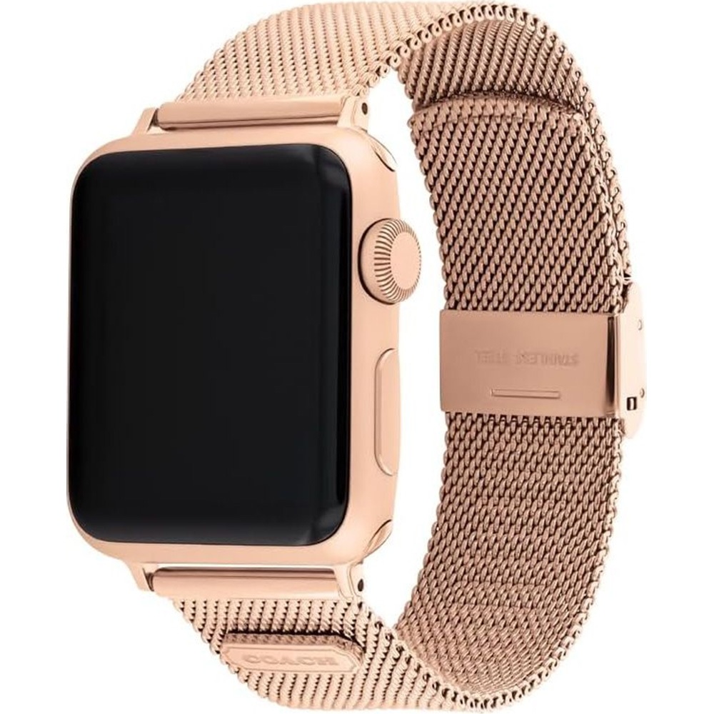 COACH Apple Watch 錶帶 38/40/41mm 適用 不鏽鋼米蘭錶帶 - 玫瑰金色 禮物(不含手錶)