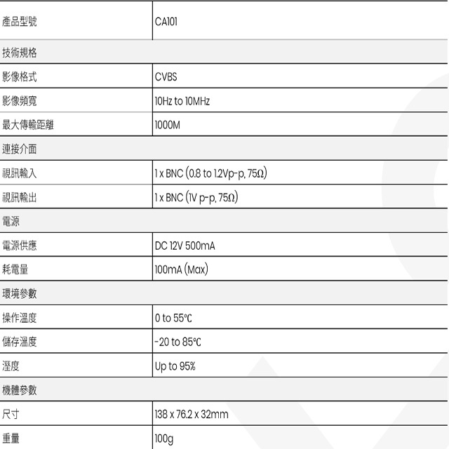 昌運監視器 CA101 CVBS 影像放大器 最遠距離可達1000米, , large