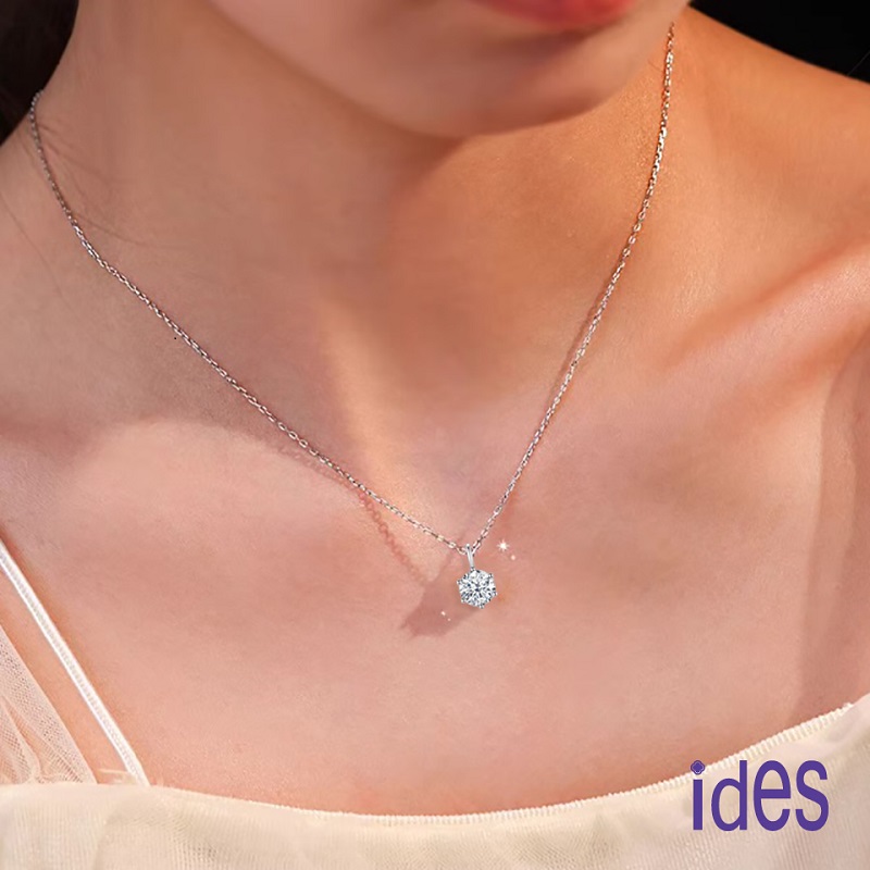 [ides愛蒂思]  買一送一  精選天然鑽石1克拉D/VS1頂級3EX車工鑽石項鍊鎖骨鍊/知性六爪, , large