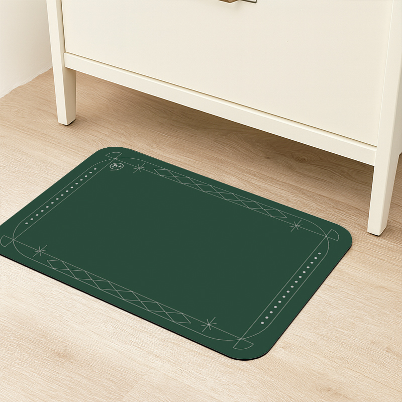 【怪獸】B+ 30秒瞬吸 軟式珪藻土吸水地墊 邊境系列 (60x40cm) -綠境, , large