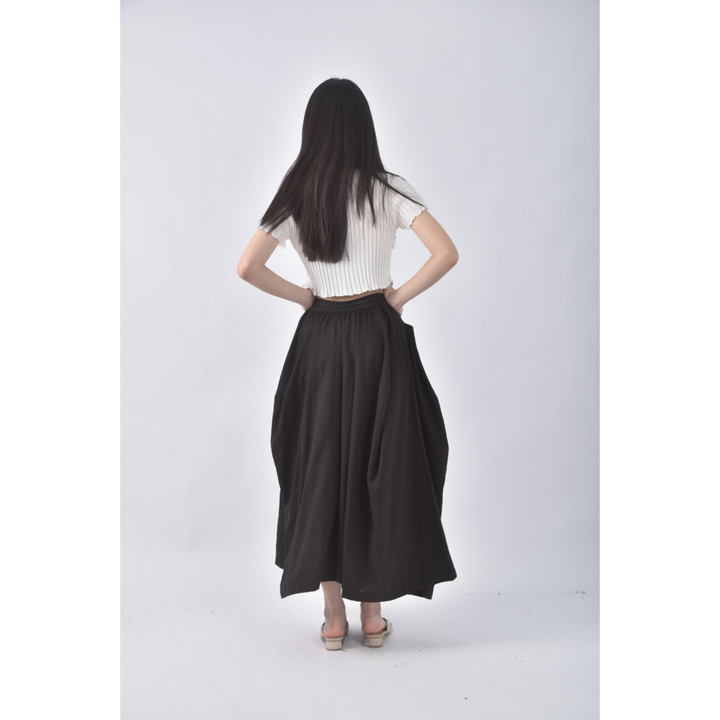 (S) editt高腰質感寬黑色長褲二手衣, , large