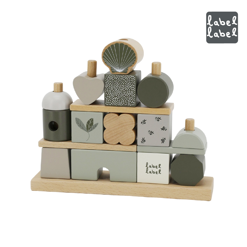 官方直營【Label Label】木質積木屋疊疊樂-橄欖綠