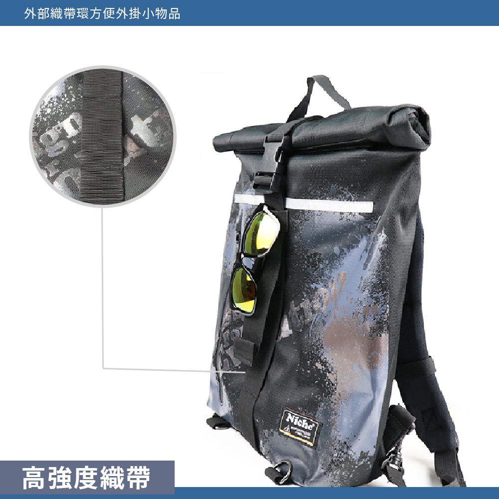 【Niche 樂奇】捲蓋式防水後背包 可收納15.6吋筆店包  N-5201, , large