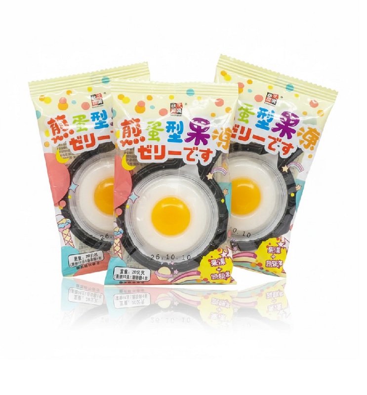 Fried egg-shaped jelly (jelly + popping candy), , large