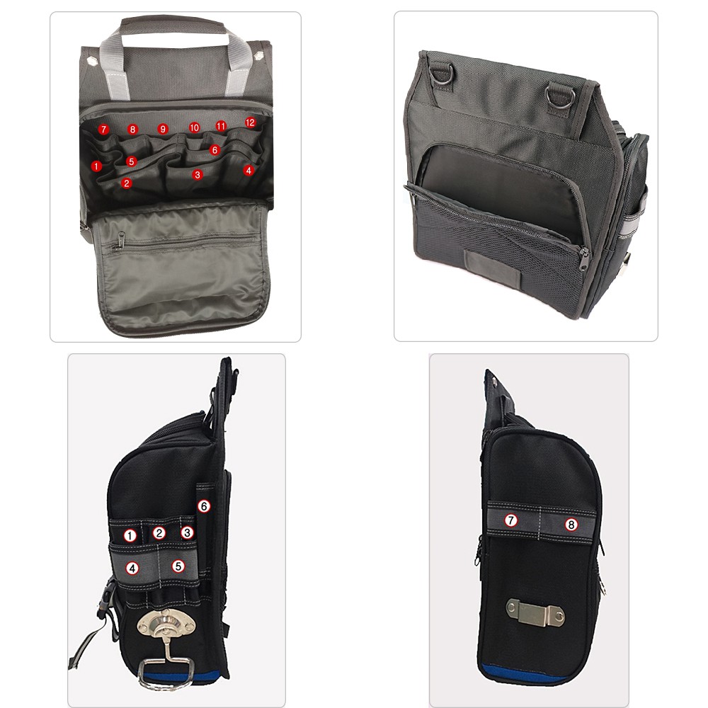 【Niche 樂奇】拉鍊封口型工具收納袋 開口工具收納袋大容量多隔層工具袋 附肩背帶 TL-6206, , large