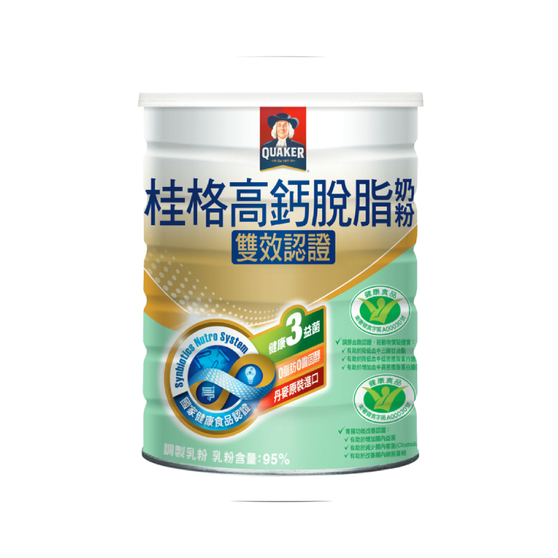 桂格雙認證高鈣脫脂奶粉750g, , large