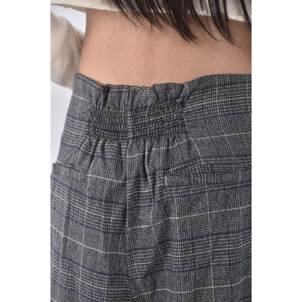 (XL) nnwm woman高腰質感格紋黑色長褲二手衣, , large