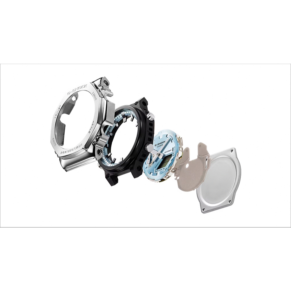 CASIO 卡西歐 G-SHOCK 金屬光系列八角雙顯電子錶手錶 GM-2110D-7A, , large