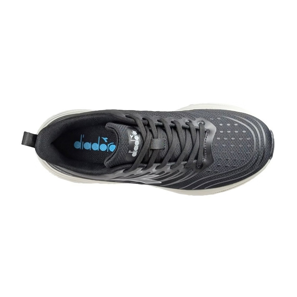 DIADORA迪亞多那 勁速輕量慢跑鞋 男運動鞋 男鞋 寬楦 輕量 透氣 緩衝 厚底 吸震 回彈 足弓支撐 止滑 黑 灰, , large