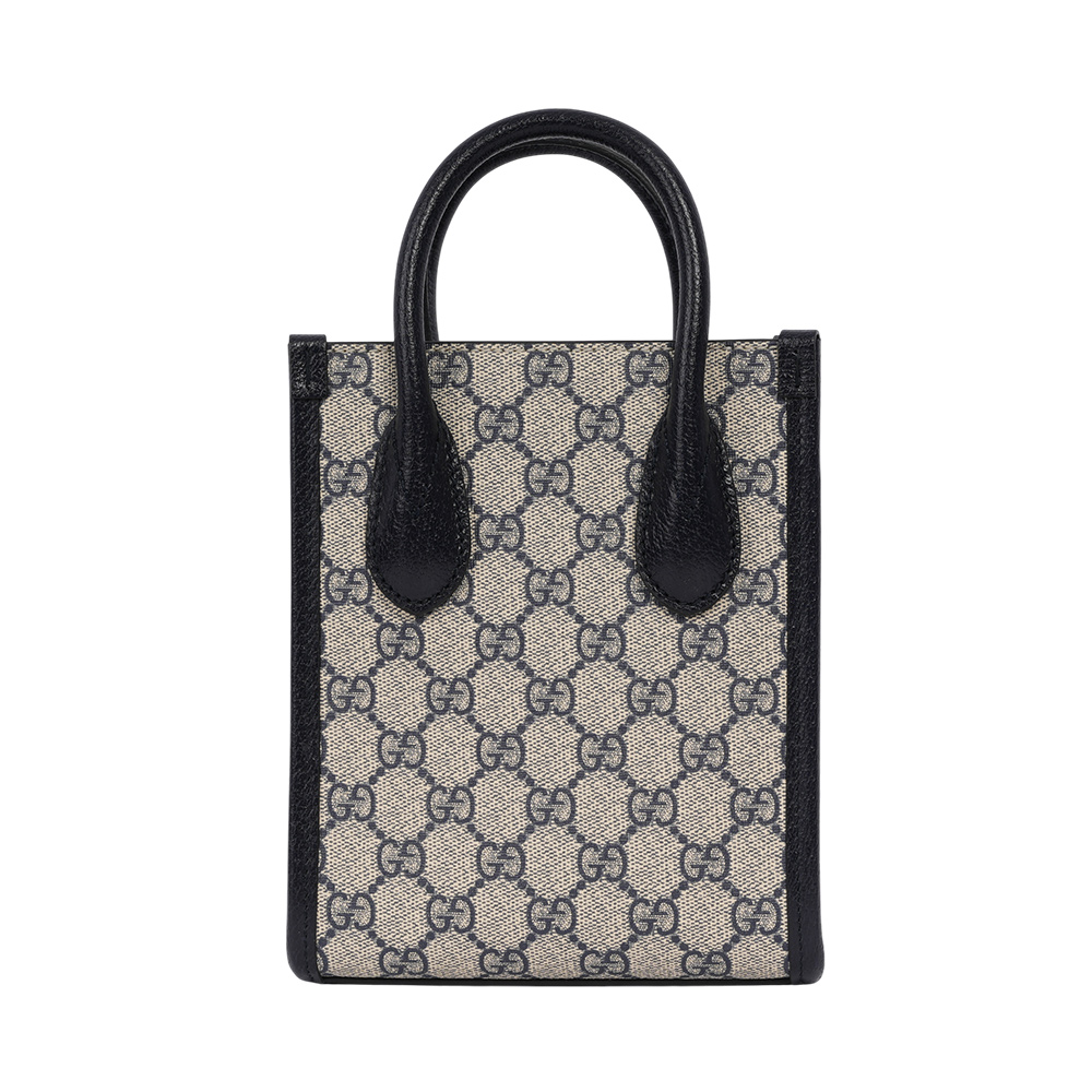 GUCCI Interlocking G 迷你手提/斜背托特包/黑藍色, , large