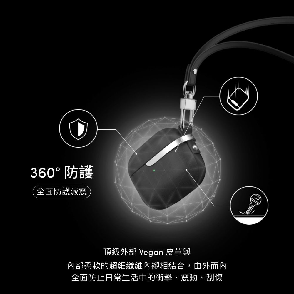 Moshi Pebbo Luxe for AirPods 3 藍牙耳機充電盒皮革保護套-焦糖棕, , large