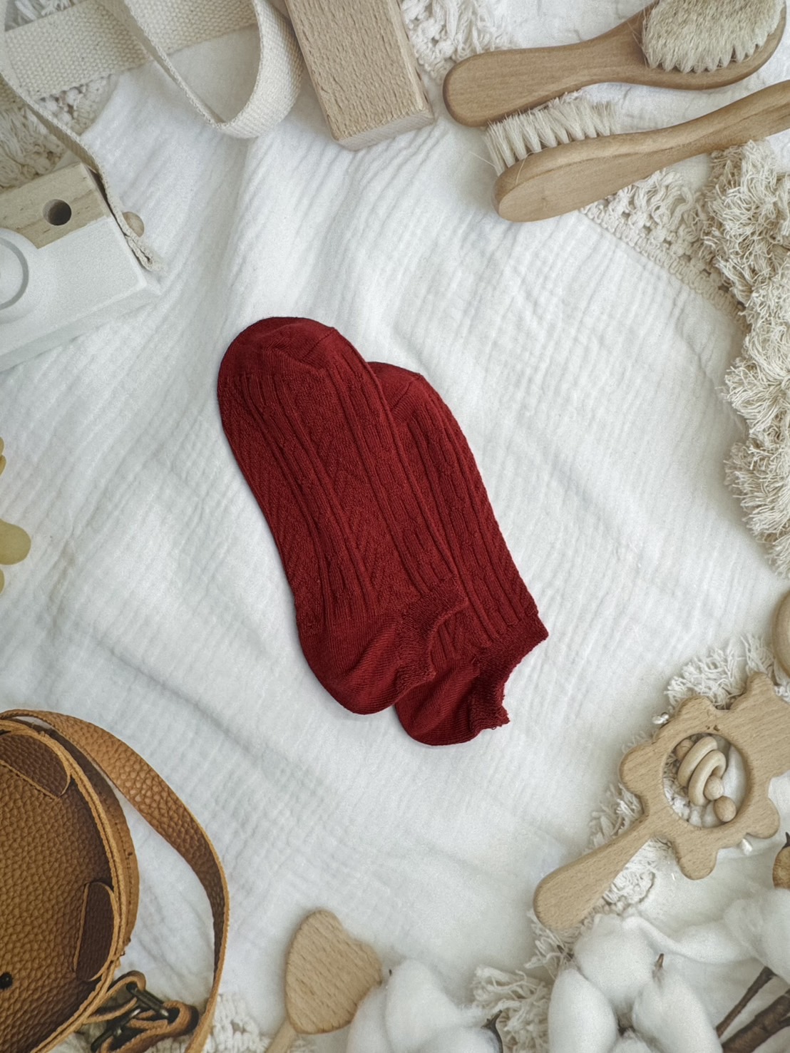 【RUNWAY】《RUNWAY SOCKS》Japanese/Korean Style Candy Socks – 22 Colors, Double Cylinder No-Show Socks – Burgundy Limited Quantity – While Supplies Last, , large