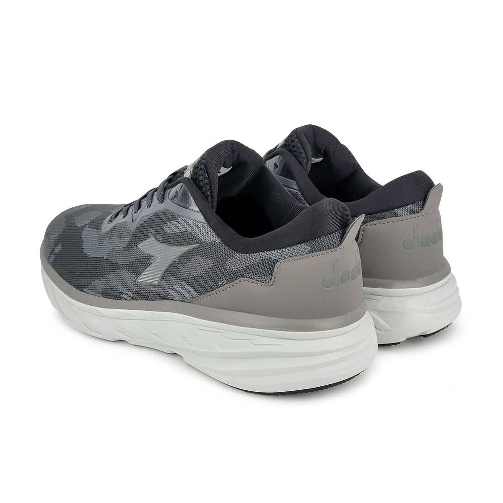 DIADORA迪亞多那 寬楦迷彩避震跑鞋 男鞋 男運動鞋 慢跑鞋 反光 透氣 耐用 編織 吸震 厚底 緩震 止滑 黑 灰, , large