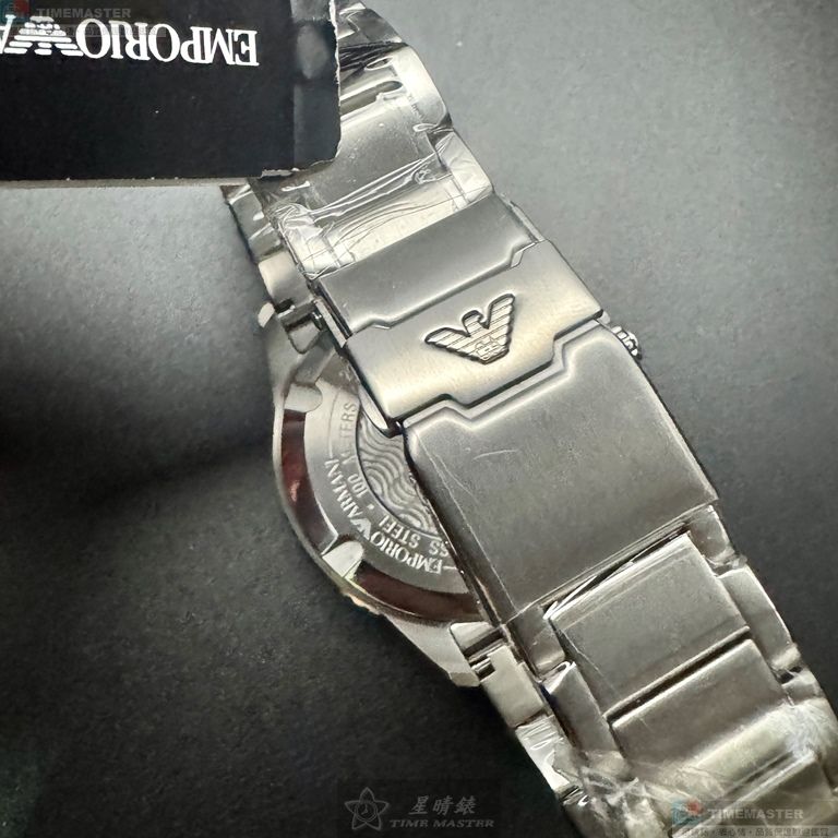 [星晴錶業]ARMANI手錶,42mm,AR00081寶藍色錶面銀錶殼銀色精鋼錶帶款, , large