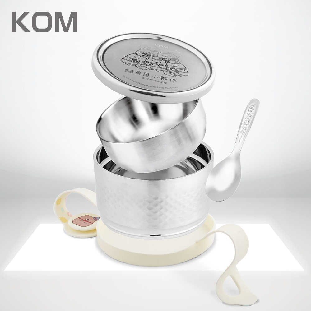 【KOM】角落小夥伴 ECO易扣防漏雙層隔熱304不鏽鋼便當盒(飯碗/湯碗/菜盤), , large