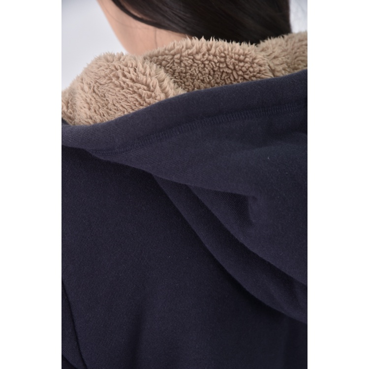 (M) uniqlo質感棉質連帽藍色外套二手衣, , large