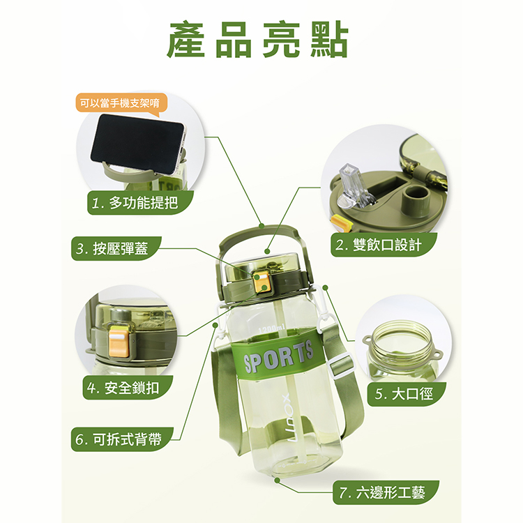 LINOX極限運動水壺-1200ml-2支, , large