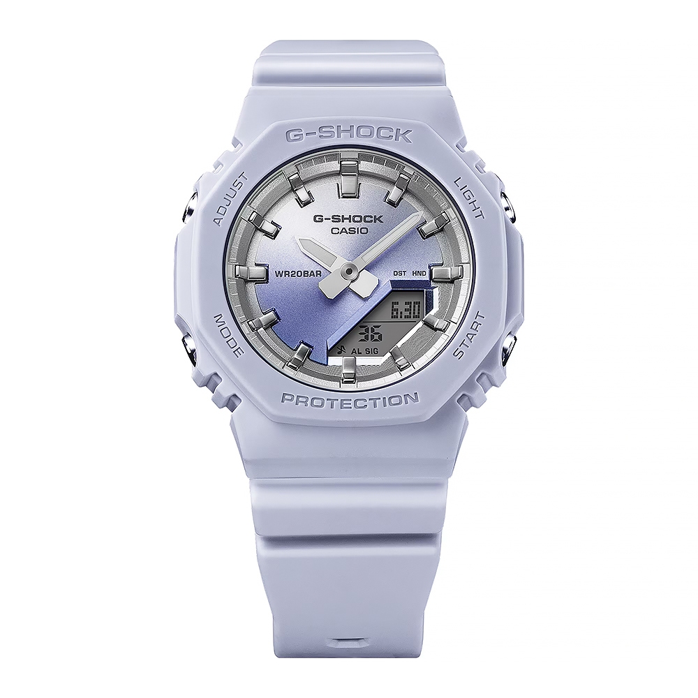 CASIO 卡西歐 G-SHOCK 日落時刻 漸層環保雙顯手錶-藍 GMA-P2100SG-2A, , large