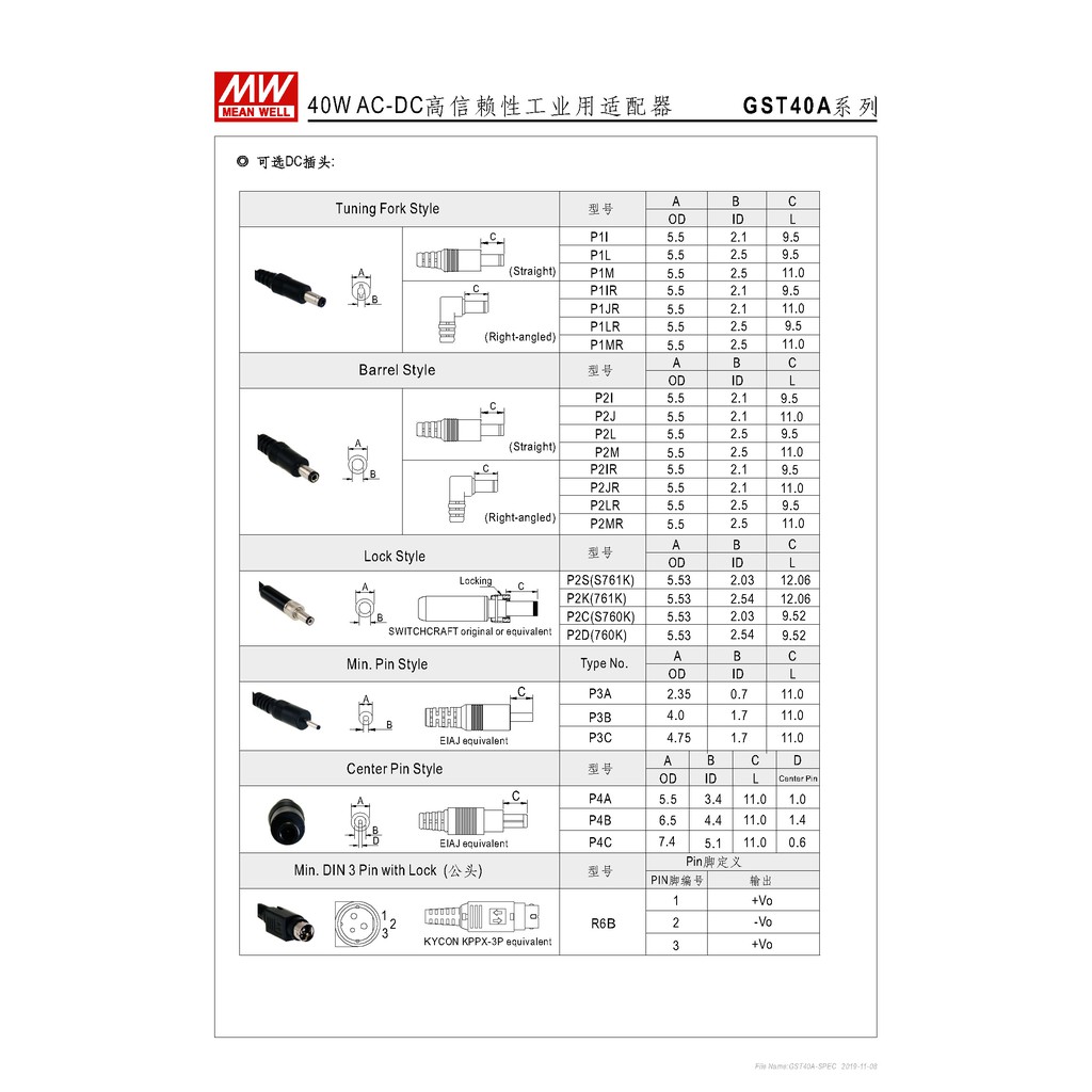 明緯40W全球認證桌上型變壓器(GST40A48-P1J), , large