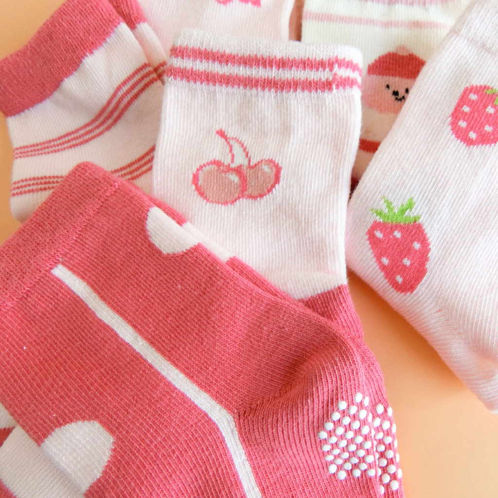 [Kaimei Cotton Industry] 10 pairs set, random and excellent, MIT made in Taiwan, pure cotton anti-slip children's socks, sweetheart baby style, 9-13cm, , large