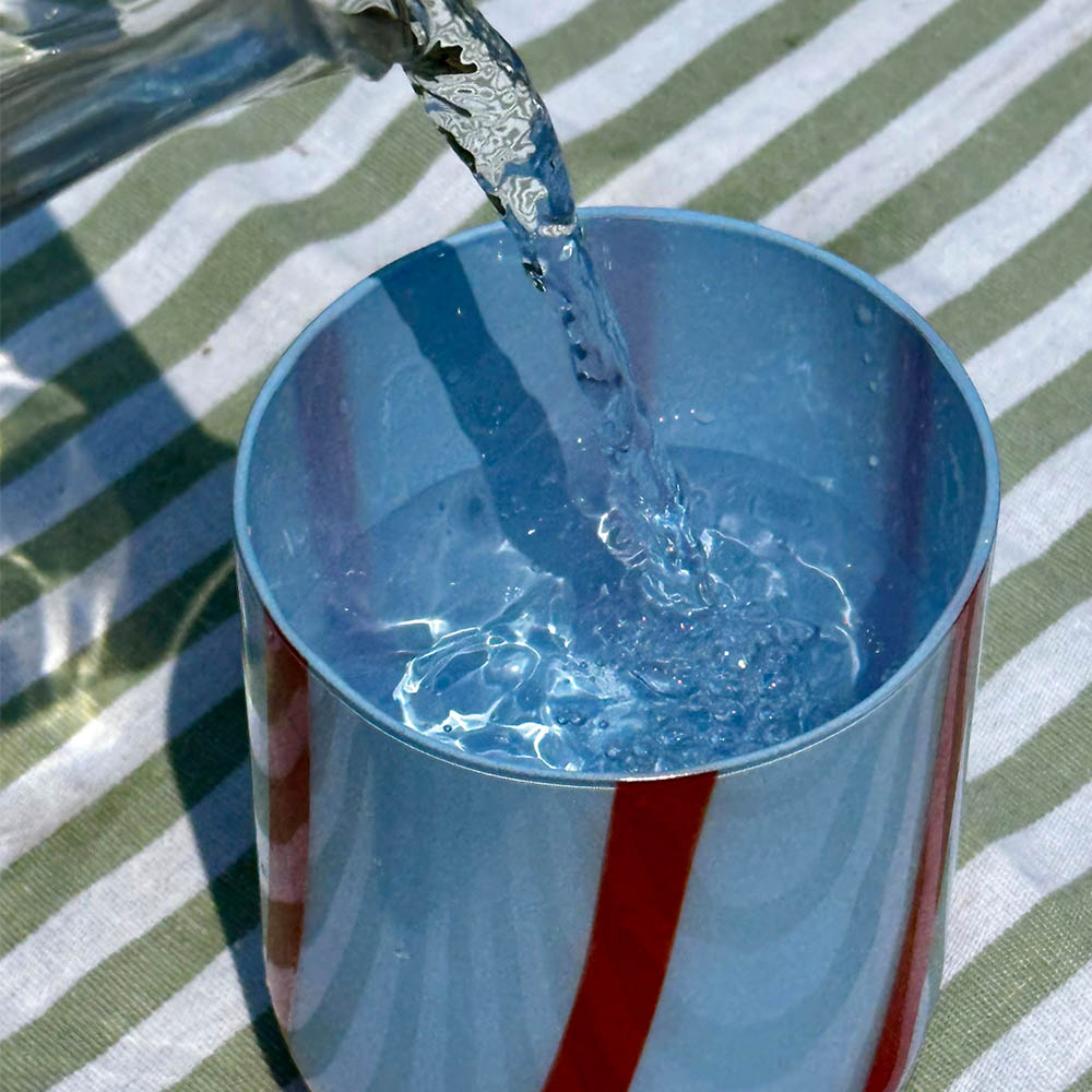 【英國 MÆGEN】Atina 條紋玻璃水杯-藍, , large