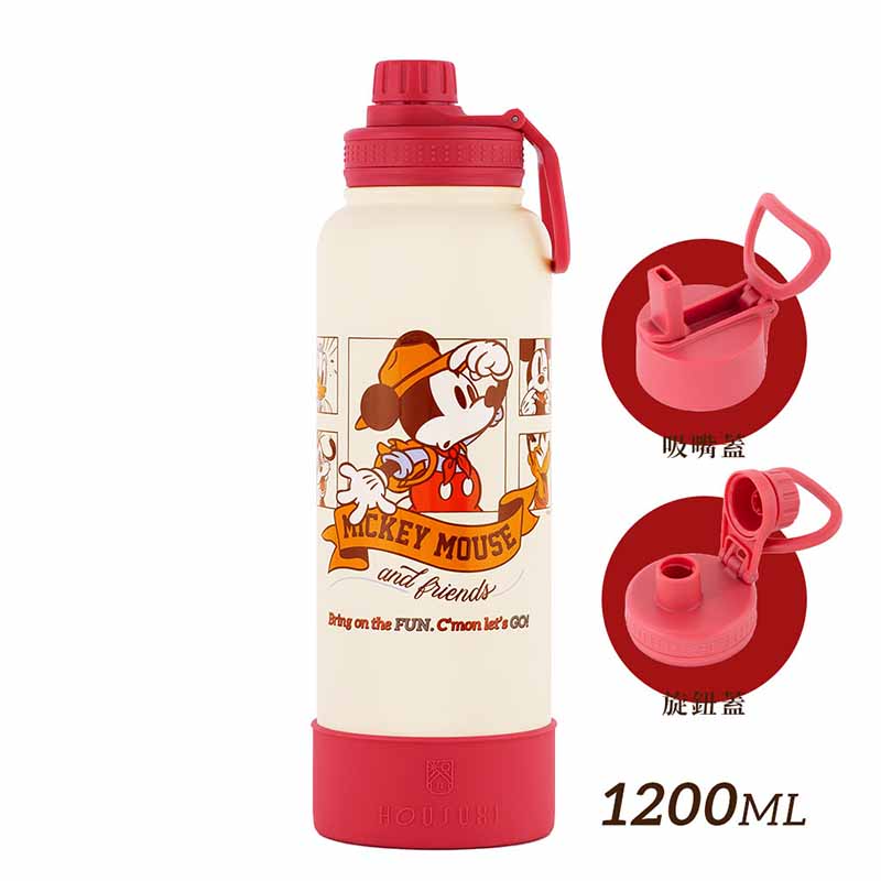 HOUSUXI 迪士尼-保冷保溫瓶(雙蓋組)1200ml-米奇米妮