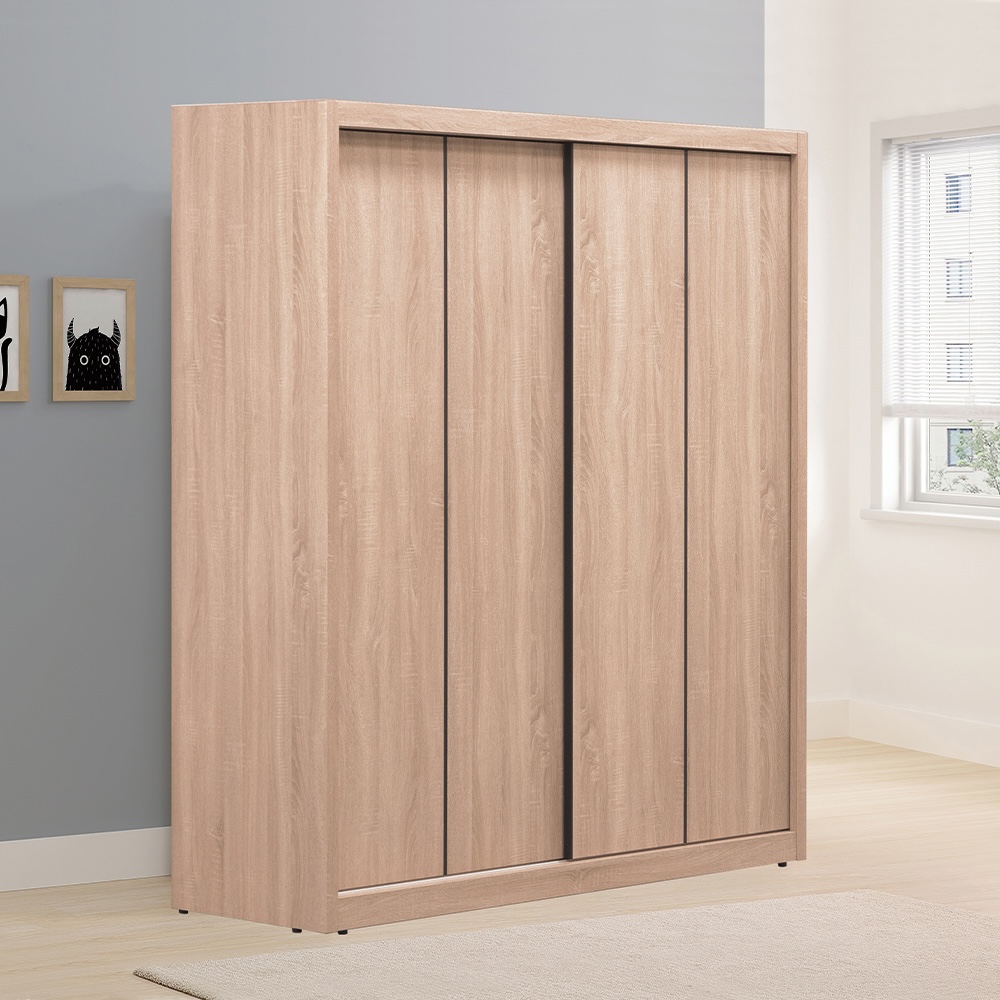 【唯熙傢俱】威尼斯橡木色5x7尺滑門衣櫃, , large