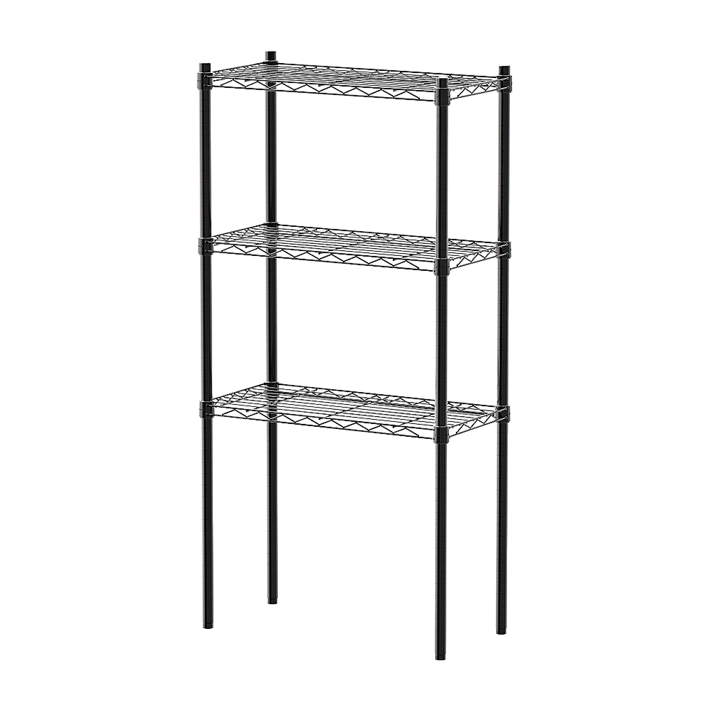 【Y HOUSE】60x30x120cm Lightweight Three-layer Iron Rack Iron Rack Shelf - Painted Black, , large