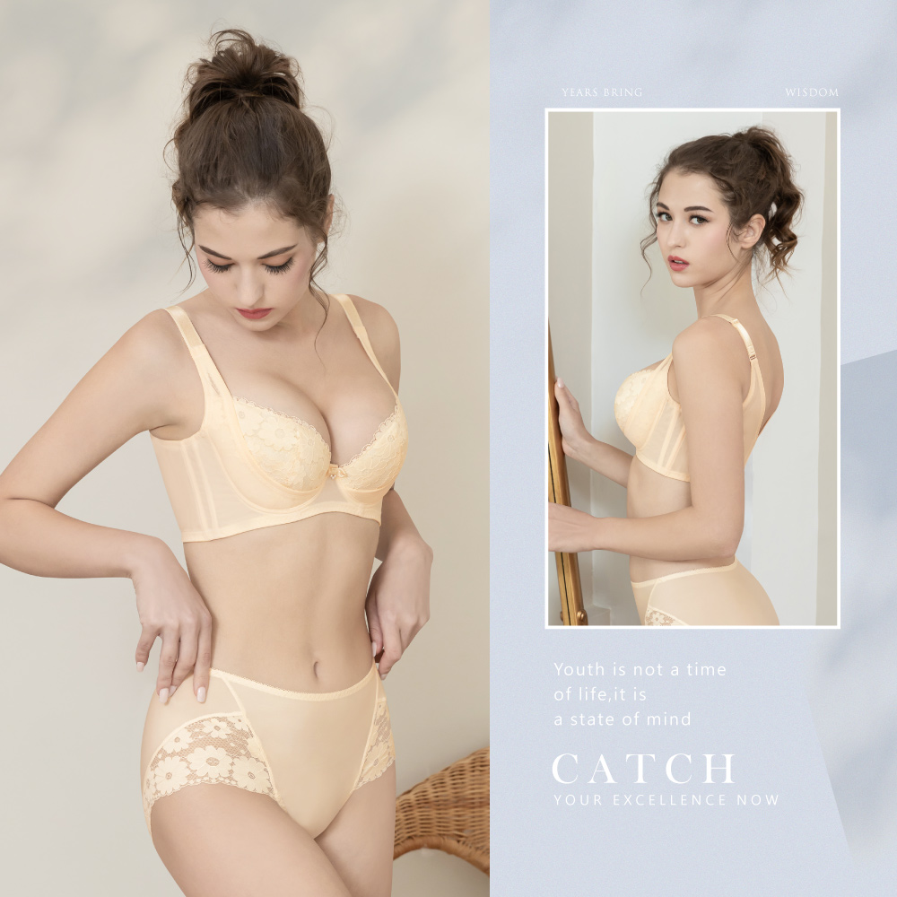 【可蘭霓Clany】花漾黛西涼感軟杯絲棉集中包覆 B-F內衣 初暮黃 6969-71, , large