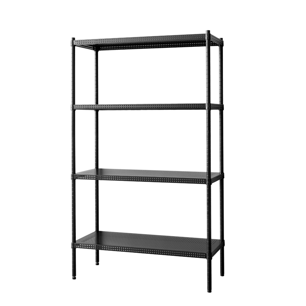 【Y HOUSE】90x35x150cm perforated plate four-layer rack perforated plate rack iron rack - black paint, , large