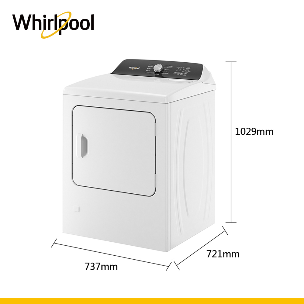Whirlpool 8TWGD5050PW Dryer, , large