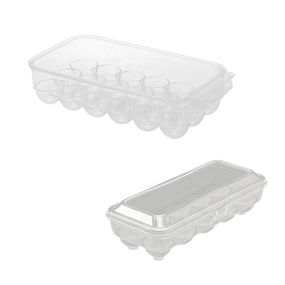 雞蛋盒 蓋子蛋盒 雞蛋收納盒 露營蛋盒 冰箱雞蛋盒 10顆 18顆【Ho覓好物】蛋盒 露營雞蛋盒 雞蛋保鮮盒 透明蛋盒, , large