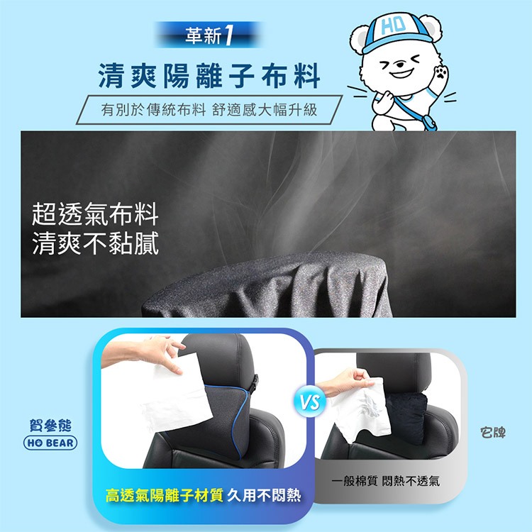 【安伯特】HO BEAR 賀參熊慢回彈頭枕 (車用頭枕 車用頭頸枕 汽車頸枕), , large