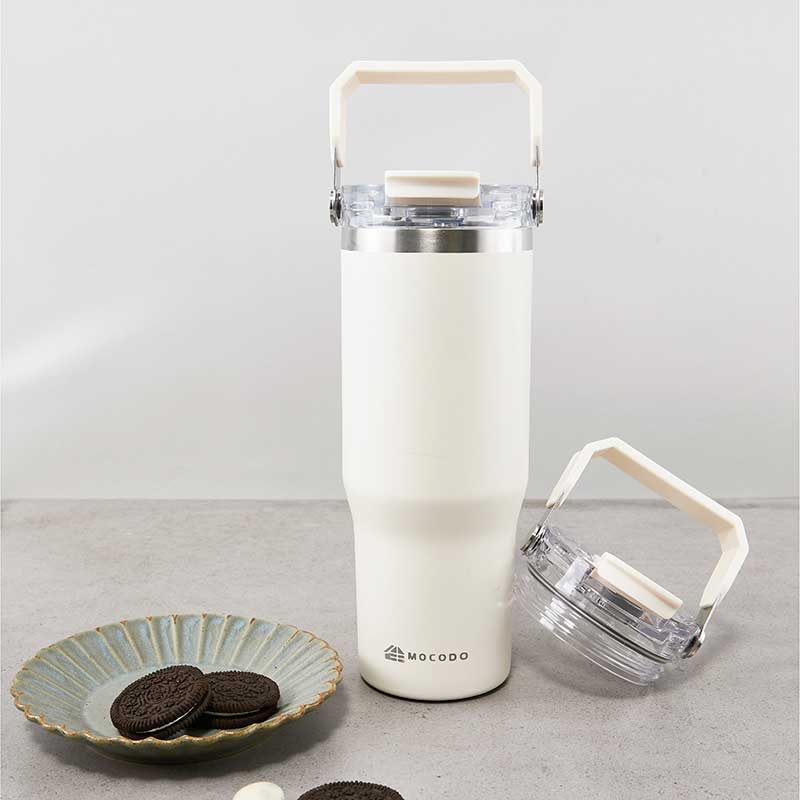 【伴佳家】 陶瓷雙飲提提杯 曦光粉, 粉, large