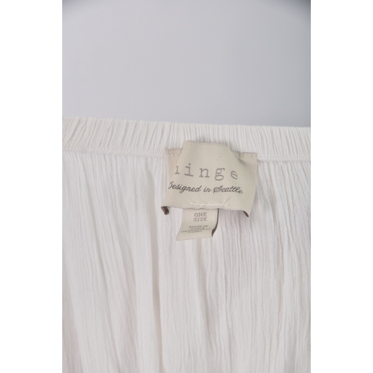(S) hinge一字領白色短袖上衣二手衣, , large