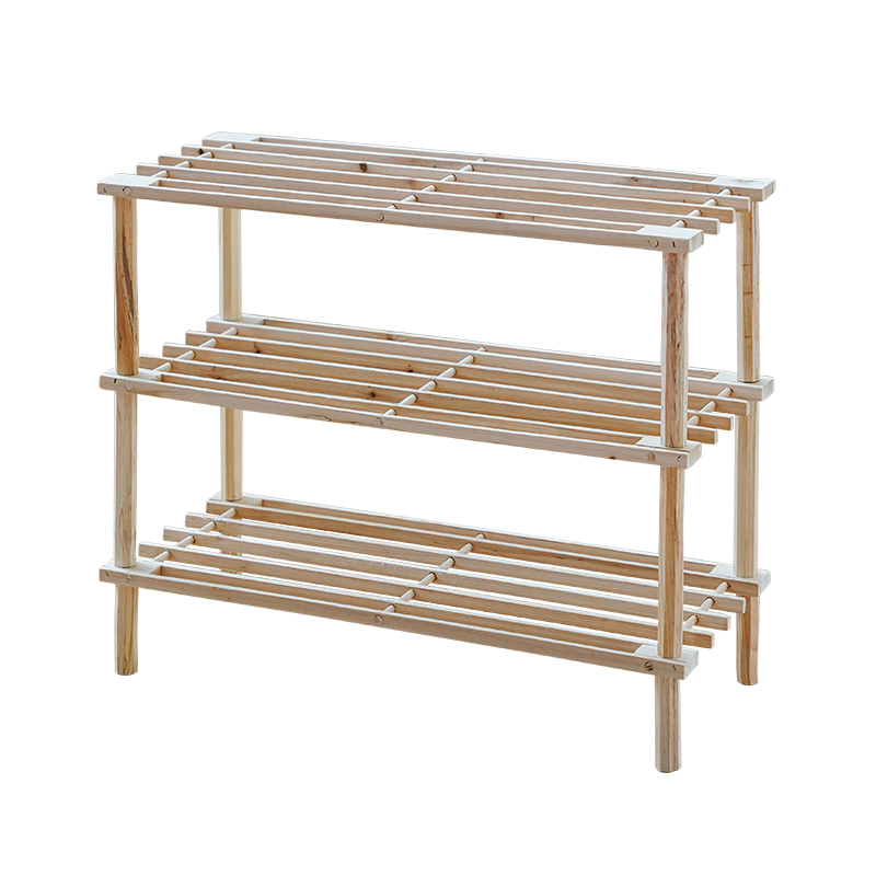 Pine three-tier shelf, , large