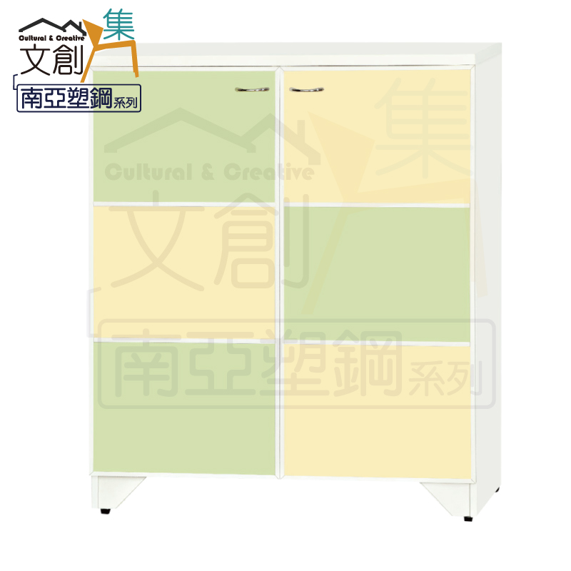 【文創集】雷夫 環保3尺南亞塑鋼開門鞋櫃(客約商品)