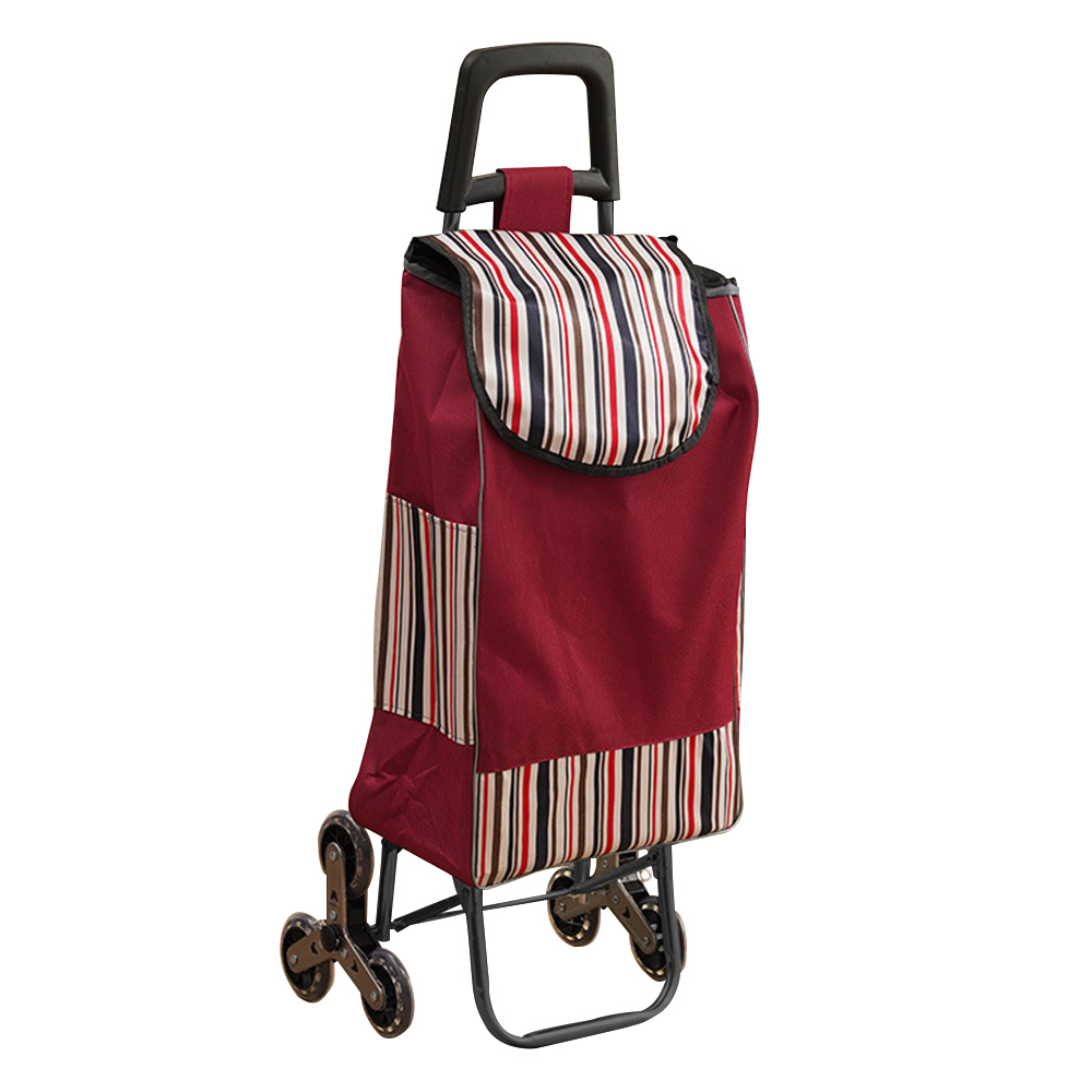 [ENNE] Crystal three-wheeled ladder folding shopping cart with chair/red (shopping cart/storage cart/grocery cart/basket cart/handcart/basket cart/handcart/detachable and washable) (S0120), 紅色, large