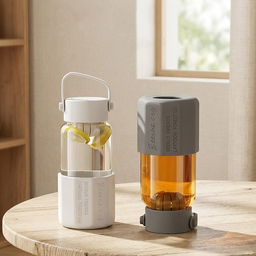 【上手家居】玻璃泡茶杯650ml-灰色(泡茶水壺/茶水分離杯/茶水分離/泡茶瓶), , large