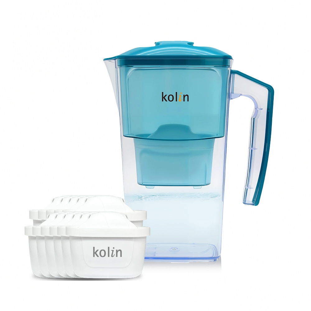 Kolin 歌林 Kolin 歌林 日系窄身濾水壺 + 濾芯 11個, 1套, 2.5L, , large