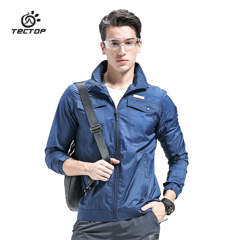 [Tectop探拓戶外]【92645PF帥氣牛仔款】男款輕薄外套、三色任選一、抗UV、防潑水、帥氣風格、皮膚風衣, , large
