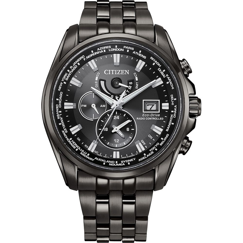 CITIZEN 星辰 亞洲限定款 光動能萬年曆電波手錶 AT9127-80E, , large