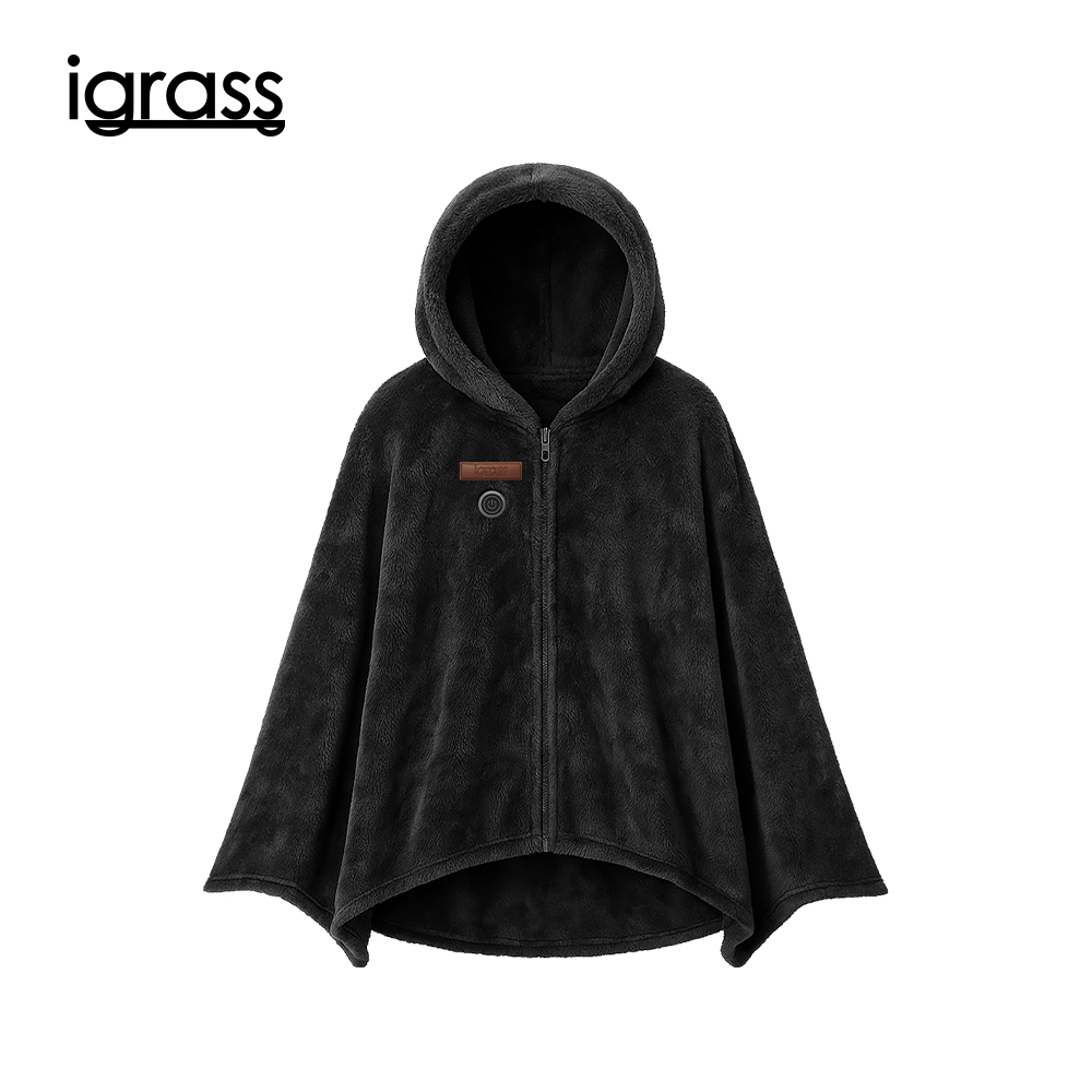 igrass outdoor 加熱披肩毛毯-暖霧灰, , large